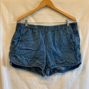 J. Crew blue jean like shorts.